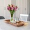 Fake Flowers Artificial Tulip Flower Purple in Clear Vase, Real Touch EVA Tulip Arrangement Suitable for Home Office Fall Decoration, Dining Table Centerpiece